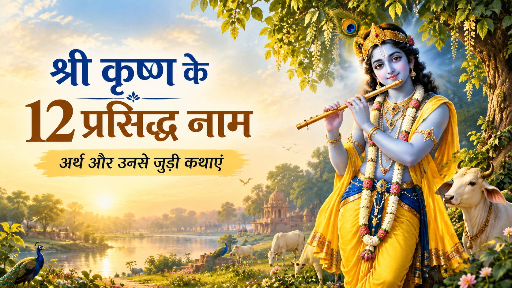 भगवान श्री कृष्ण के 12 प्रसिद्ध नामों का अर्थ और उनसे जुड़ी कथा