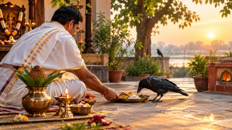पितृ पक्ष में कौए को भोजन क्यों खिलाते हैं