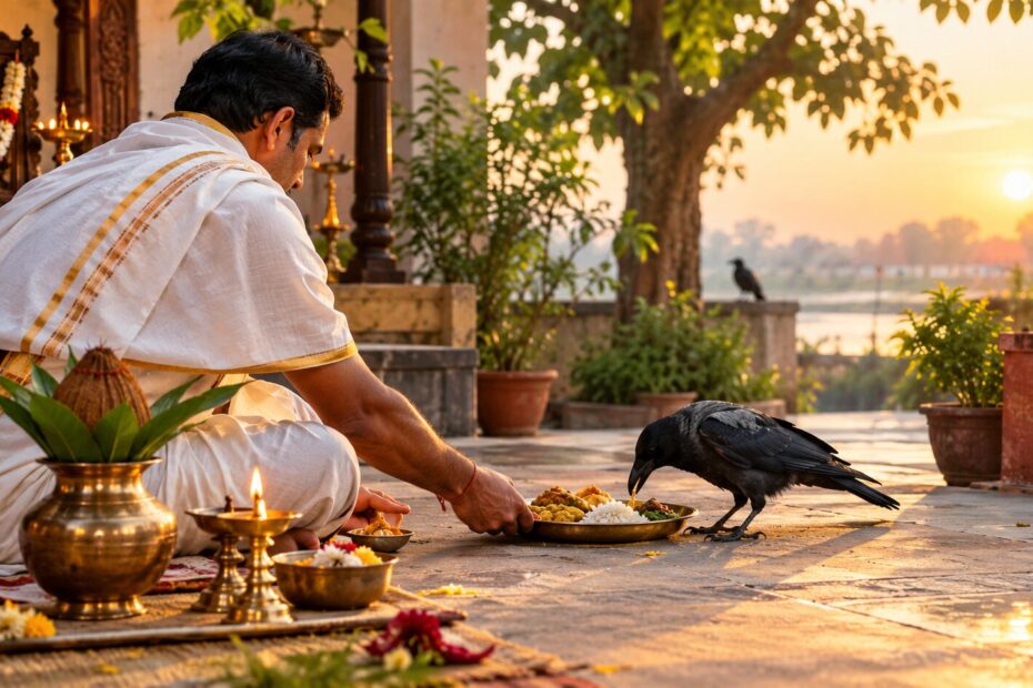 पितृ पक्ष में कौए को भोजन क्यों खिलाते हैं