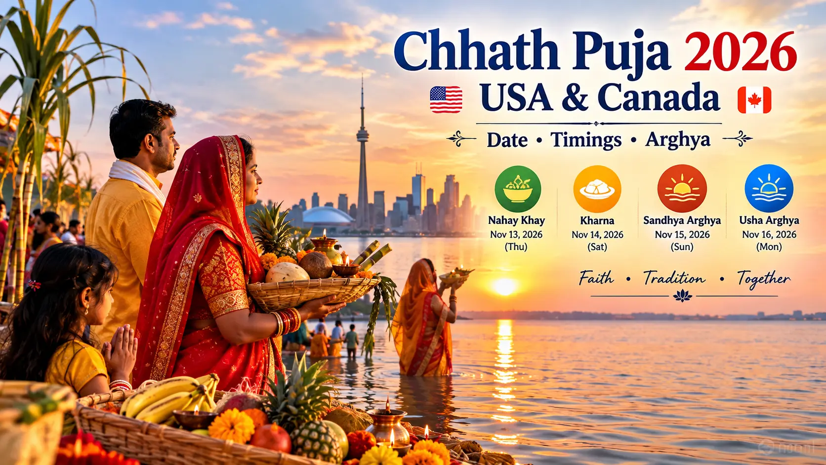 Chhath Puja 2026 USA & Canada: Date, Timings & Arghya