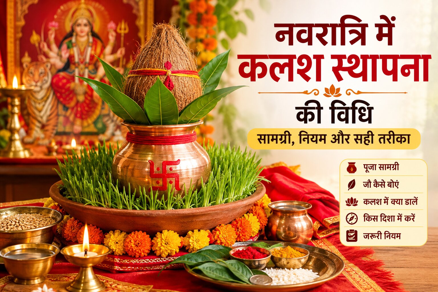 नवरात्रि में कलश स्थापना की विधि