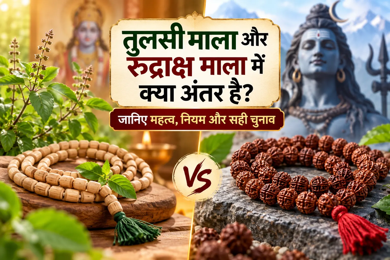 तुलसी माला और रुद्राक्ष माला में क्या अंतर है?